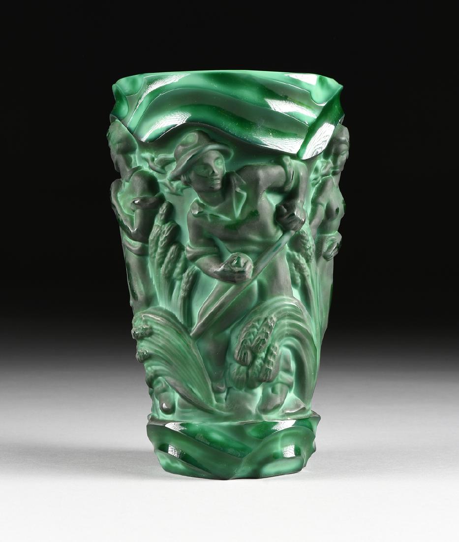 HENRY SCHLEVOGT (Czech 1904-1984) A PRESSED MALACHITE (1 of 8)