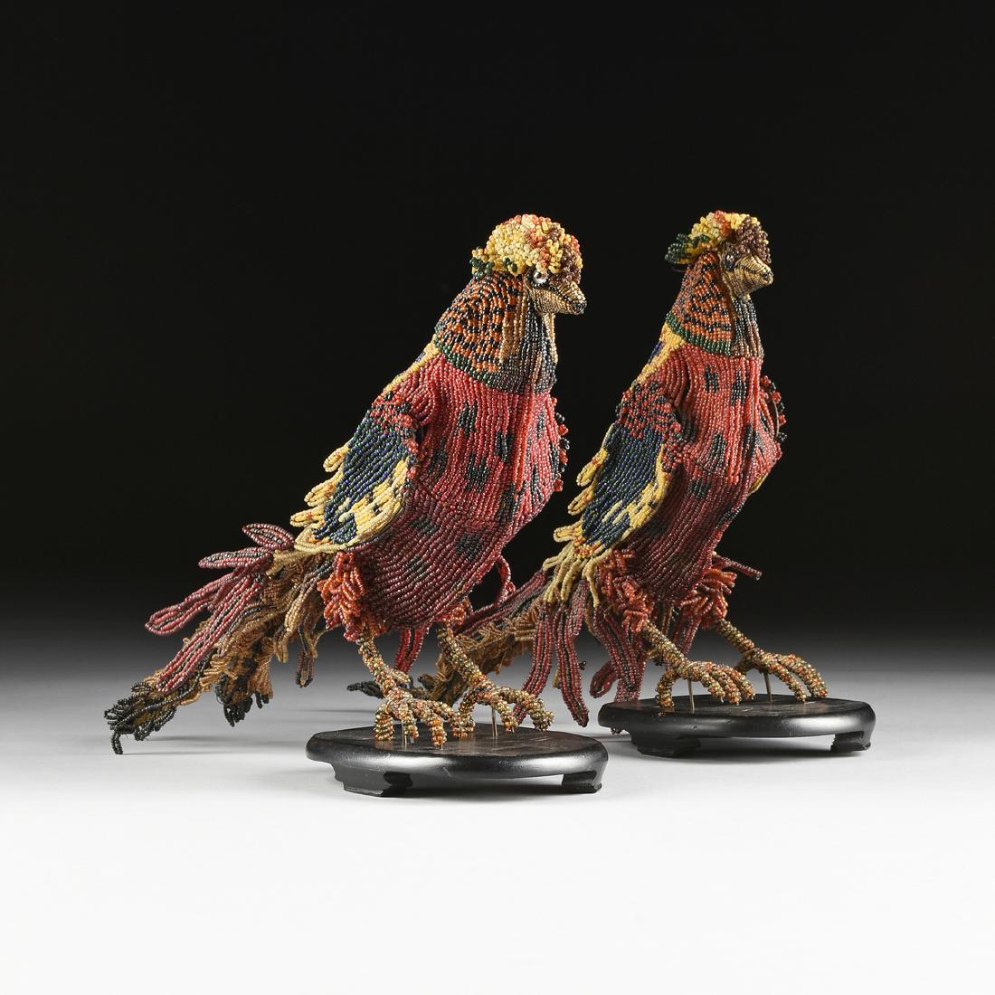 A PAIR OF VENETIAN BEADED GLASS BIRD FORM LAMPS, CIRCA (1 of 14)