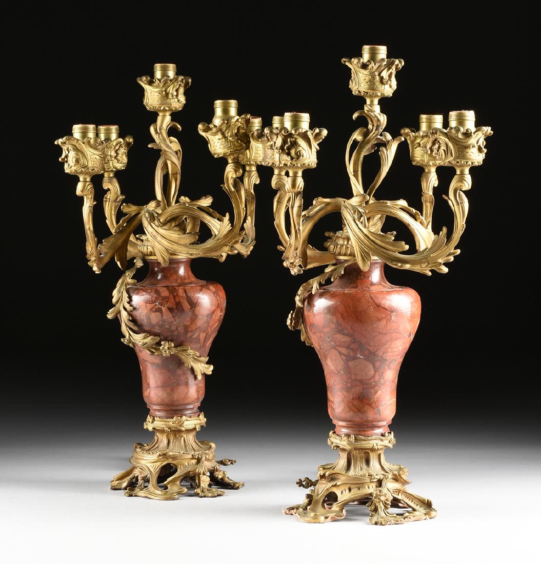 A PAIR OF LOUIS XV STYLE GILT METAL MOUNTED ROUGE (1 of 13)