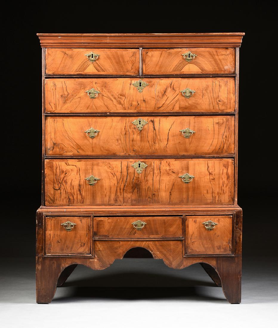 A QUEEN ANNE OAK AND BLACK WALNUT VENEERED CHEST ON (1 of 12)