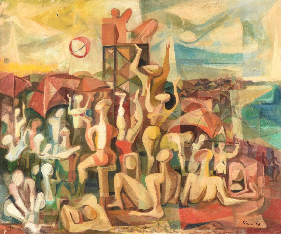 FISCHER (American 20th Century) A PAINTING, "Surreal (1 of 14)