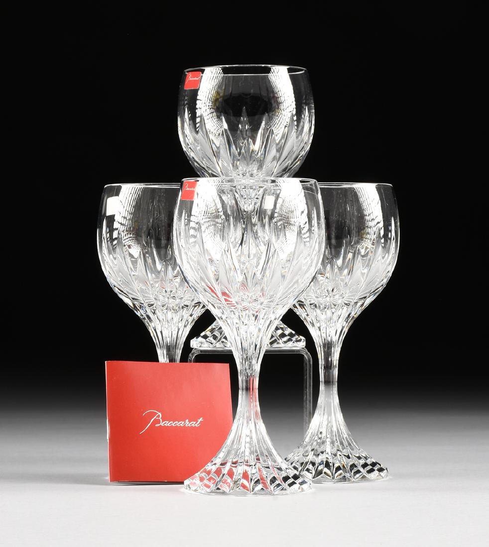 A SET OF FOUR CASED BACCARAT CUT CRYSTAL WATER GOBLETS (1 of 6)