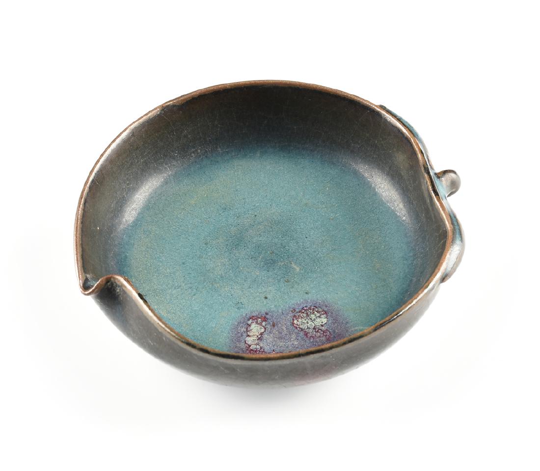 A CHINESE JUNYAO WARE PEACH FORM BRUSH WASHER, (1 of 5)