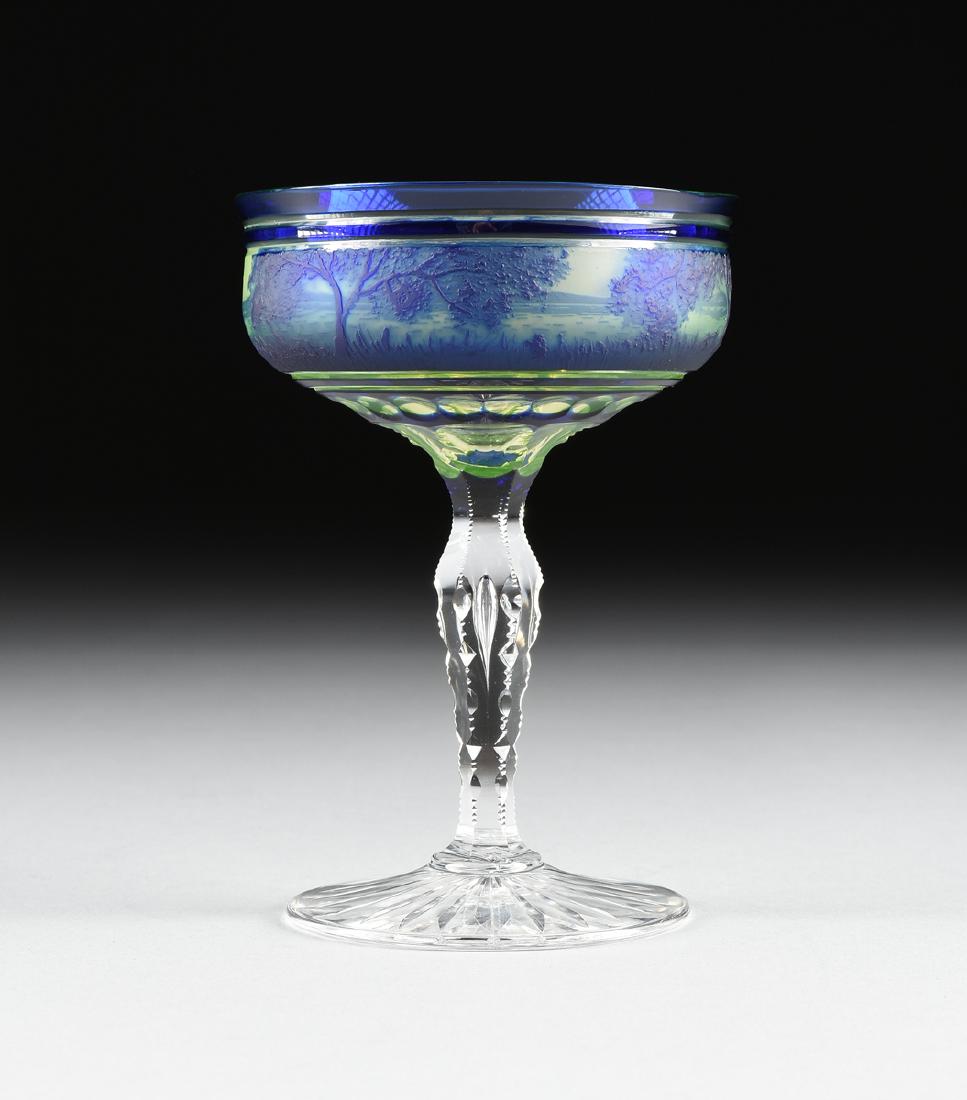 A VAL ST. LAMBERT COBALT BLUE CASED AND CUT CAMEO GLASS (1 of 9)
