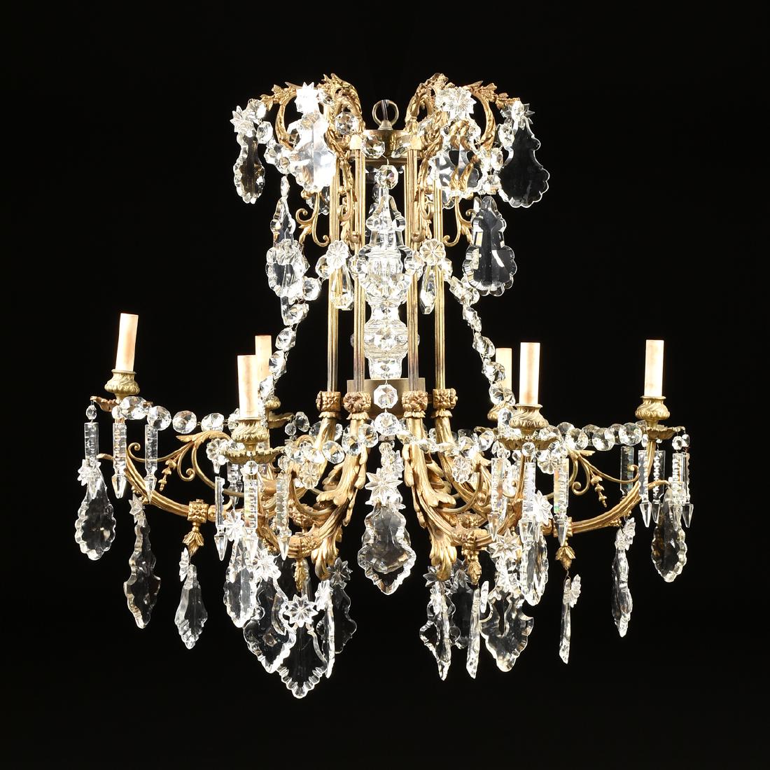 A FRENCH BELLE ÉPOQUE BACCARAT STYLE BRONZE DORÉ AND (1 of 9)