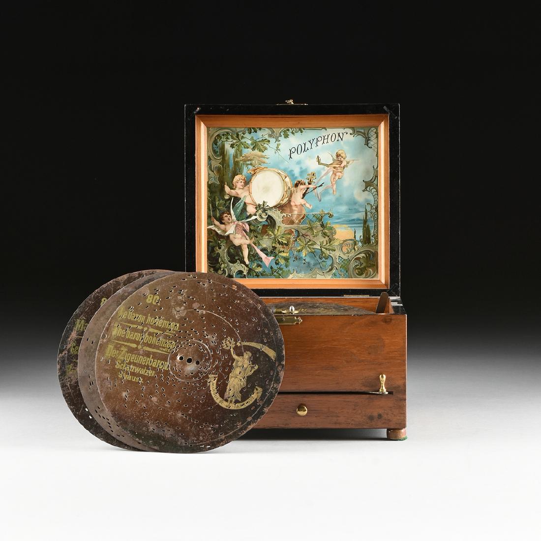 A GERMAN POLYPHON SINGLE COMB MUSIC DISC AND BELL BOX, (1 of 7)