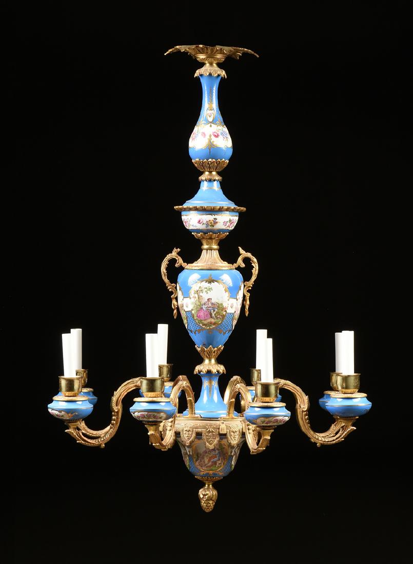 A FRENCH LOUIS XV STYLE GILT BRONZE MOUNTED GILT AND (1 of 8)