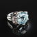 AN 18K WHITE GOLD, BLUE TOPAZ, AND DIAMOND LADY'S