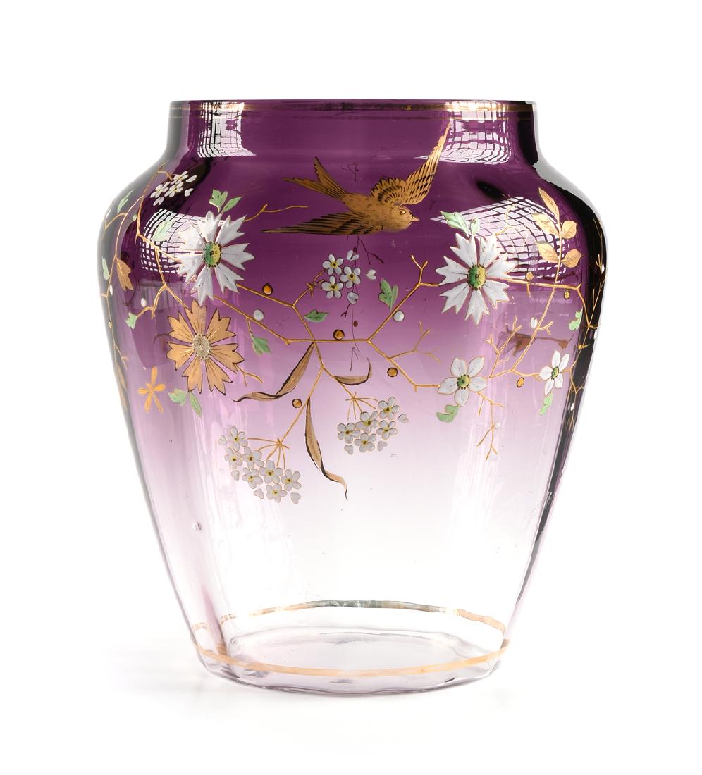 A LUDWIG MOSER & SOHNE GILT AND ENAMEL DECORATED SHADED (1 of 6)