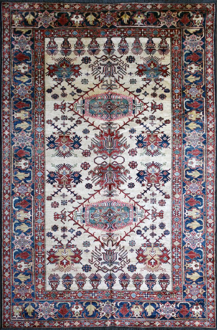 A TURKISH HAND KNOTTED WOOL RUG, POSSIBLY MELEZ, CIRCA (1 of 5)