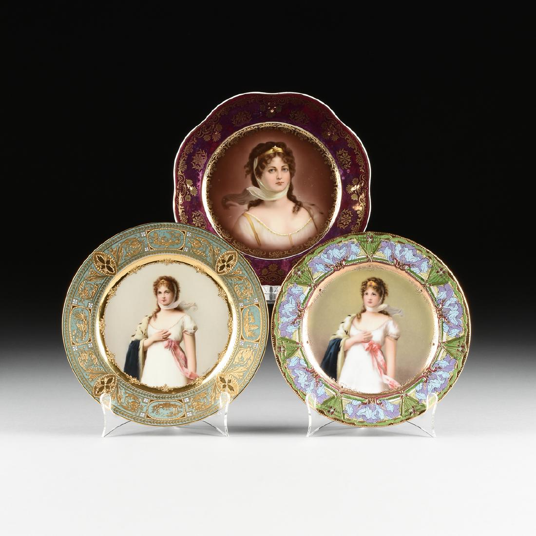 A GROUP OF THREE TRANSFER PRINTED ROYAL VIENNA STYLE (1 of 16)