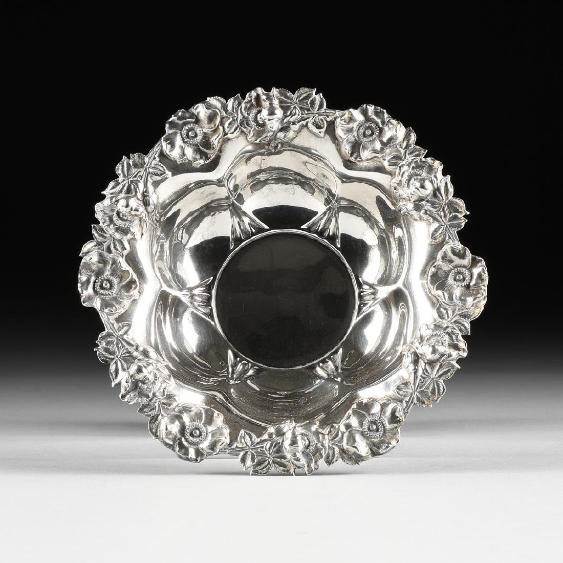 AN UNGER BROTHERS ART NOUVEAU STERLING SILVER BOWL, (1 of 5)