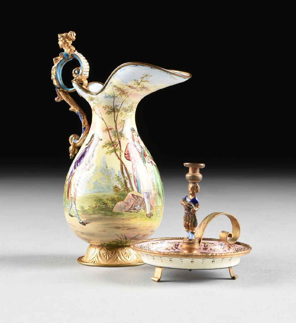 TWO CONTINENTAL MINIATURE GILT METAL MOUNTED AND (1 of 10)