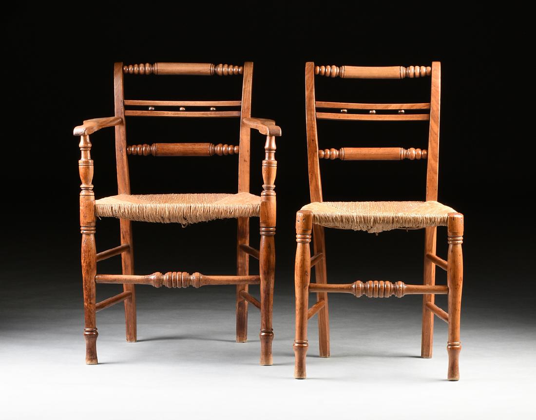 A SET OF FIVE AMERICAN FEDERAL STYLE SQUARE SHERATON (1 of 9)