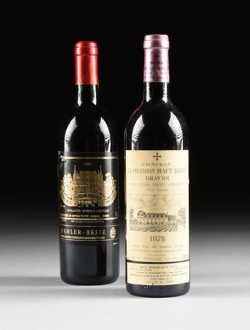A GROUP OF TWO BOTTLES OF FRENCH WINE,: A GROUP OF TWO BOTTLES OF FRENCH WINE, comprising one bottle of 1978 Château La Mission Haut-Brion Graves and one bottle of 1989 Château Palmer Margaux; both bottles 750ml.