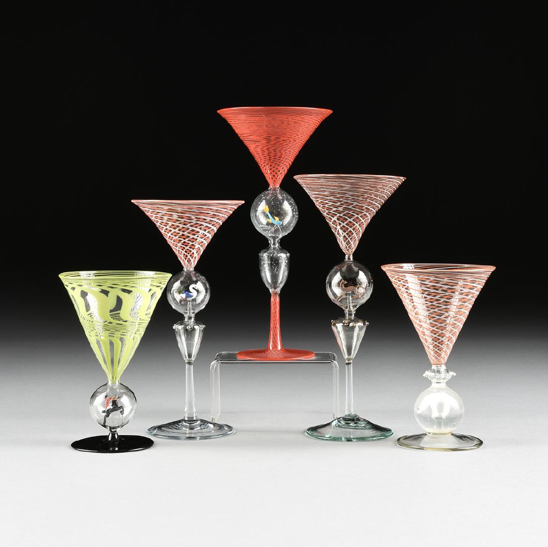 A GROUP OF FIVE BIMINI WERKSTATTE ART GLASS LAMPWORK (1 of 19)