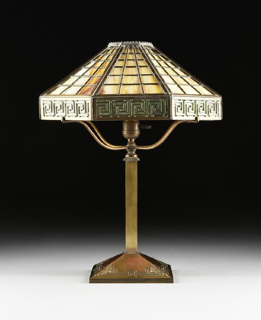 AN ART DECO BRADLEY & HUBBARD BRASS PATINATED BRONZE (1 of 8)