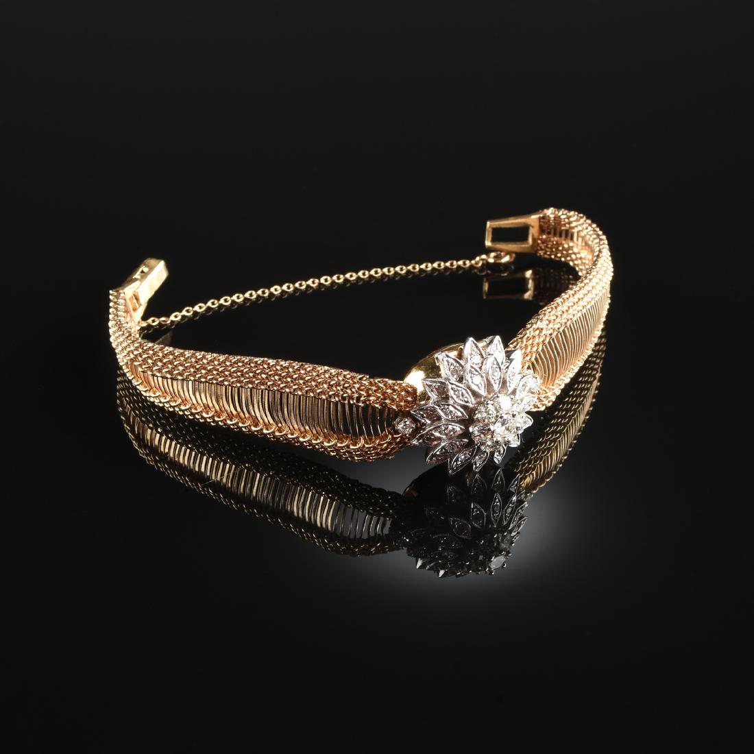 A 14K TWO TONE GOLD AND DIAMOND HAMILTON LADY'S (1 of 3)