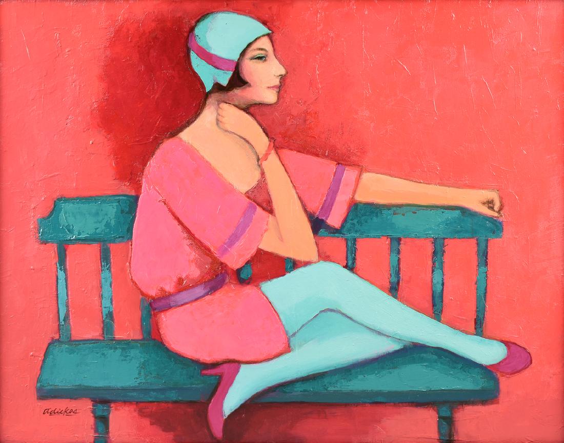 DAVID ADICKES (American b. 1927) A PAINTING, "Seated (1 of 7)