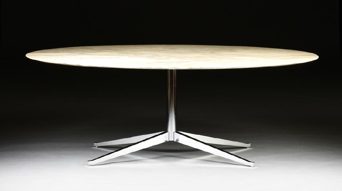 FLORENCE KNOLL (American b. 1917) AN OVAL MARBLE AND (1 of 7)