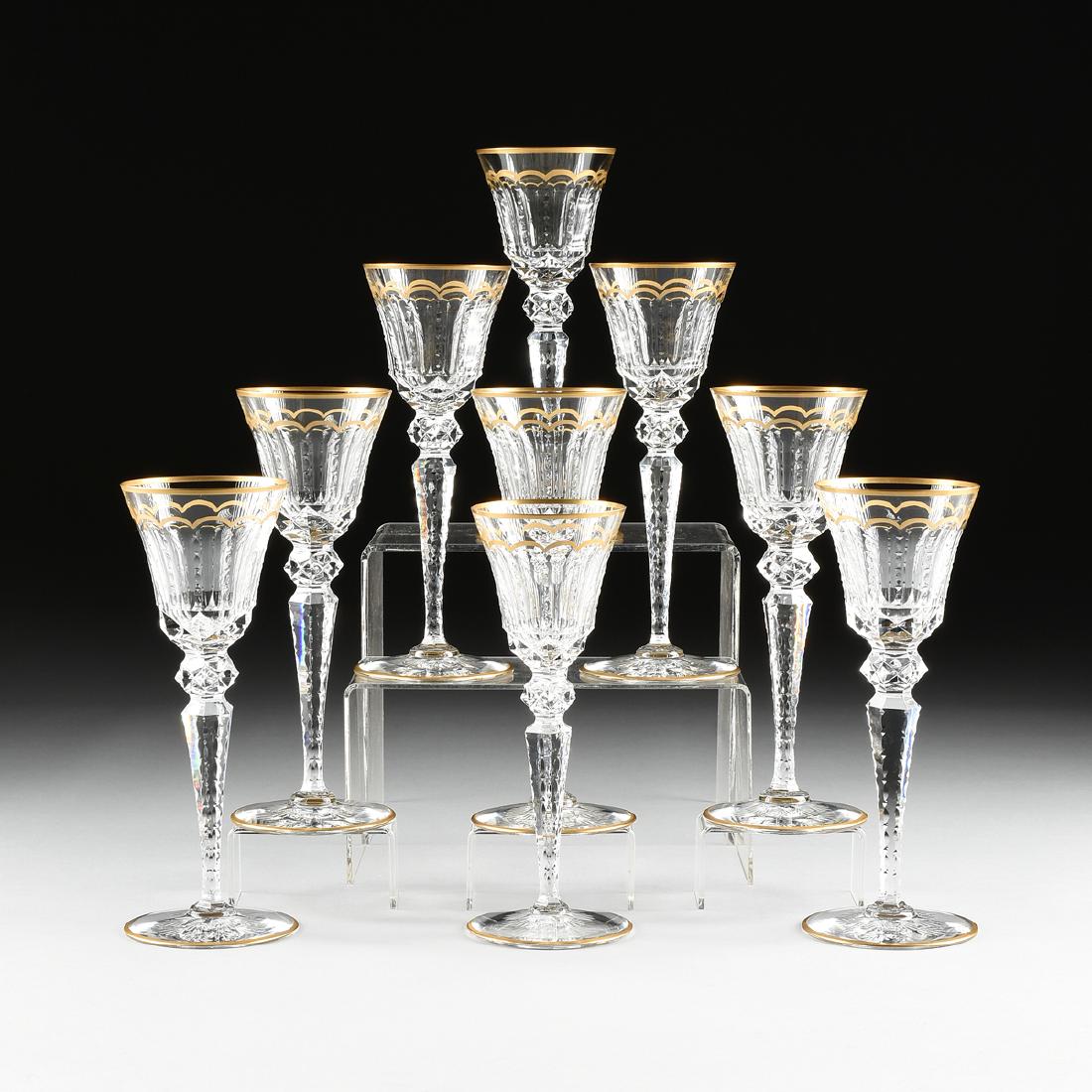 A SET OF NINE SAINT LOUIS CUT CRYSTAL WATER GLASSES IN (1 of 3)