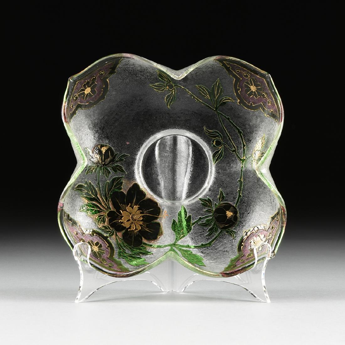 A VAL ST. LAMBERT ACID ETCHED TRIPLE CASED ART NOUVEAU (1 of 6)