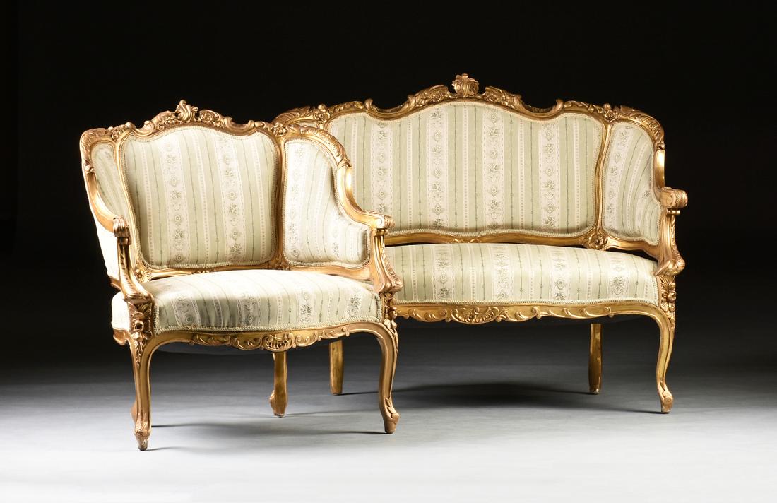 A TWO PIECE ITALIAN ROCOCO REVIVAL GILTWOOD SALON (1 of 12)