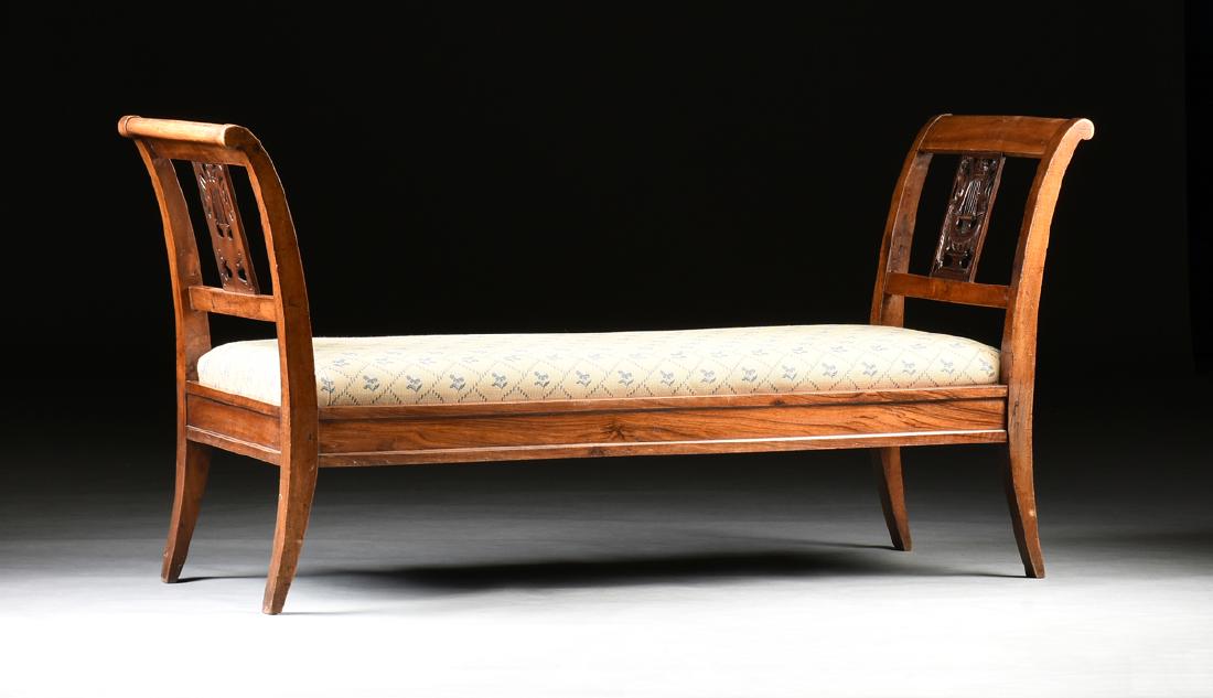 A FRENCH LOUIS PHILIPPE STYLE WALNUT BANQUETTE, (1 of 7)