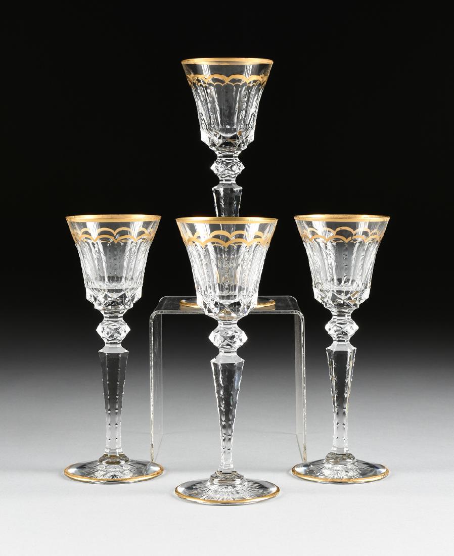 A SET OF FOUR SAINT LOUIS CUT CRYSTAL BORDEAUX GLASSES (1 of 8)