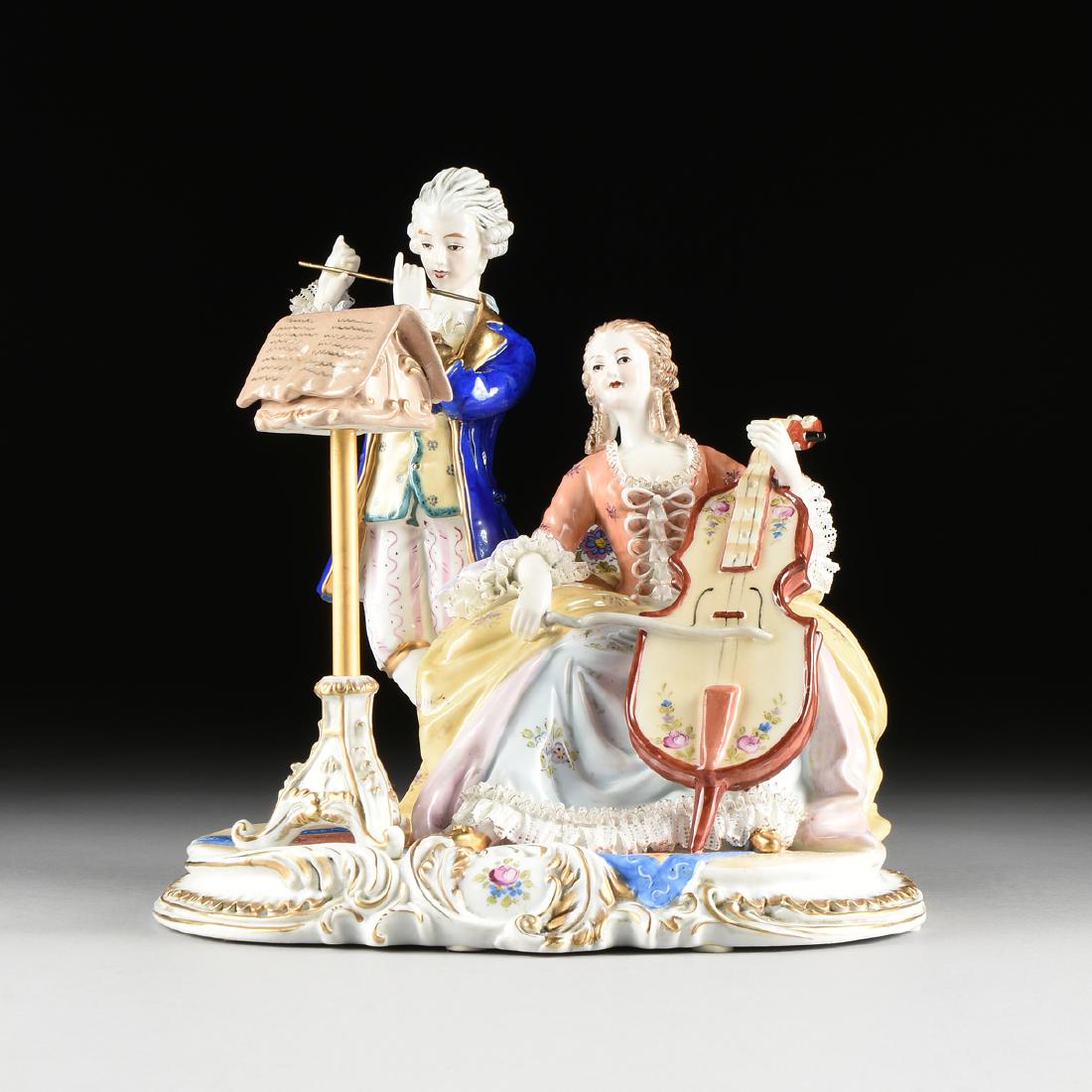 A VINTAGE MEISSEN STYLE PARCEL GILT ENAMELED PORCELAIN (1 of 13)
