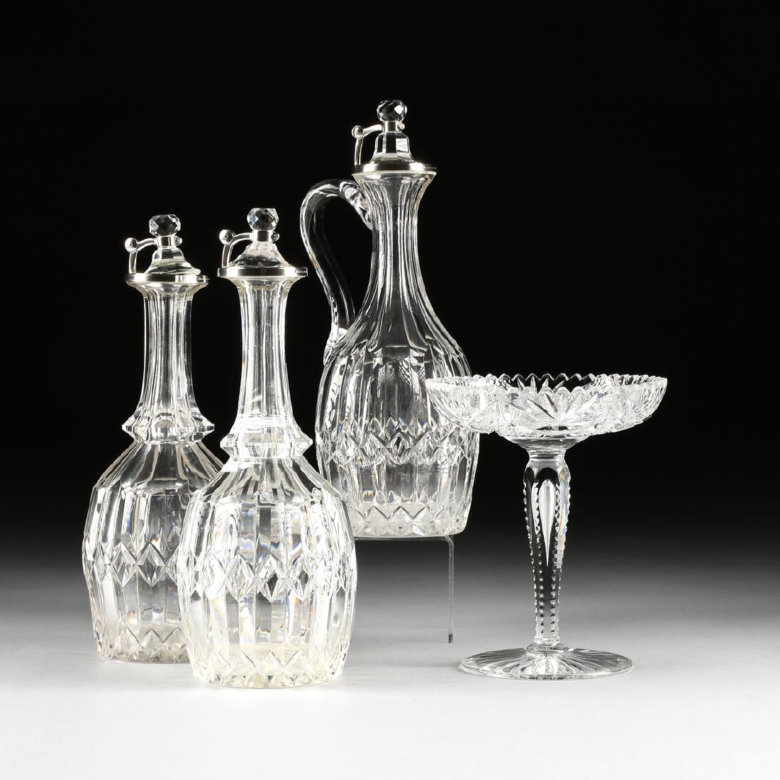 A GROUP OF FOUR BRILLIANT CLEAR CUT CRYSTAL TABLE (1 of 20)