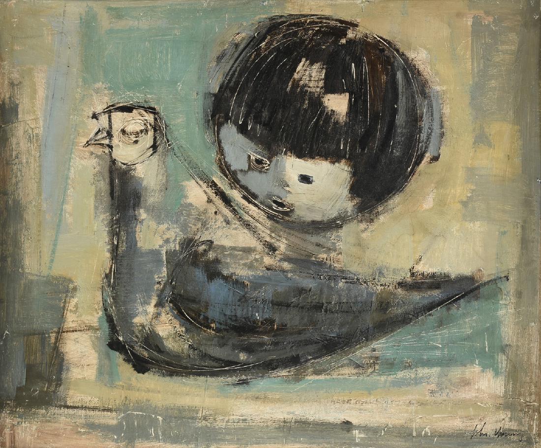 JOHN CHIN YOUNG (American 1909-1997) A PAINTING, "Child (1 of 7)