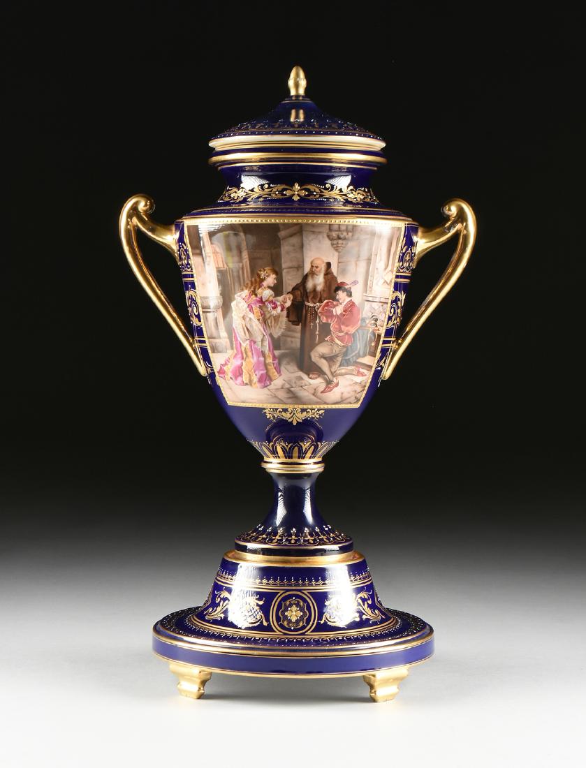 A LARGE ROYAL VIENNA STYLE GILT AND POLYCHROME ENAMEL (1 of 14)