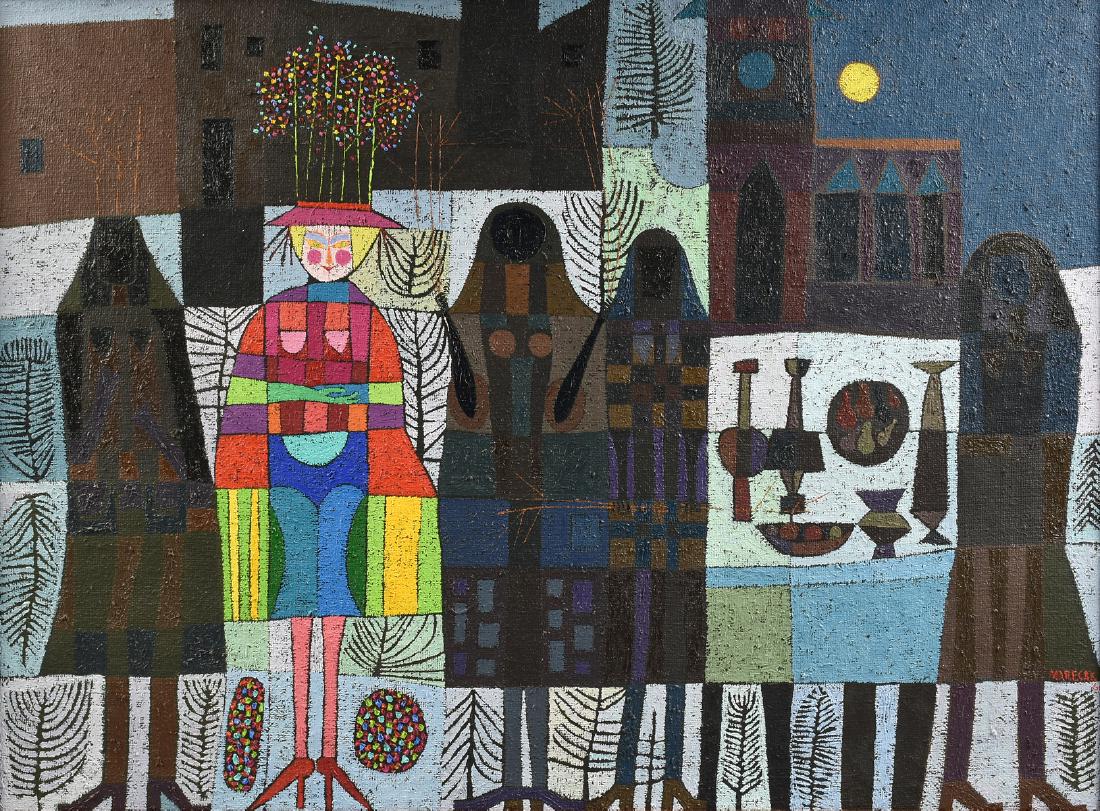 EDWARD MARECAK (American 1919-1993) A PAINTING, "The (1 of 9)