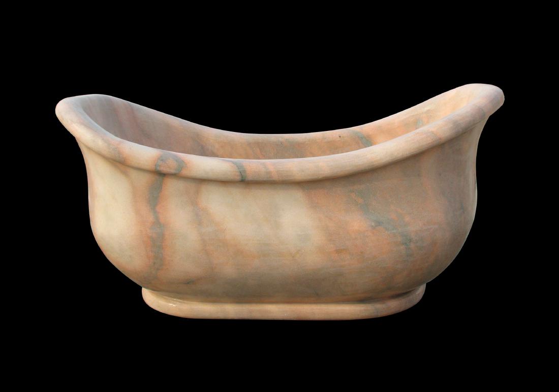 A FRENCH EMPIRE STYLE ROSETTA MARBLE DOUBLE SLIPPER (1 of 3)