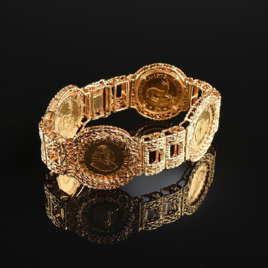 AN 18K YELLOW GOLD 1973 SOUTH AFRICAN 2 RAND COIN (1 of 4)