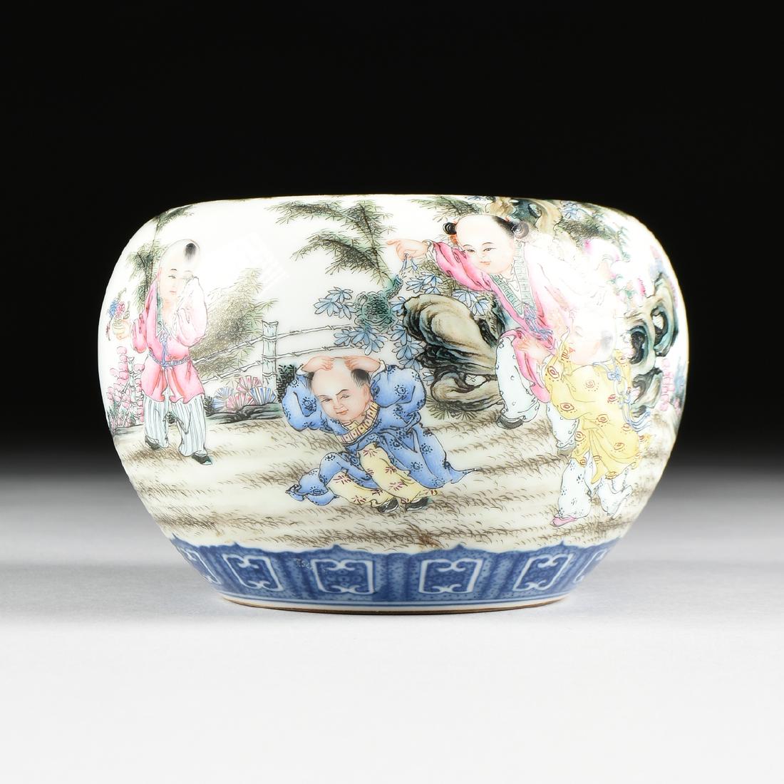 A FAMILLE ROSE FALANCAI STYLE ENAMELED PORCELAIN POEM (1 of 7)