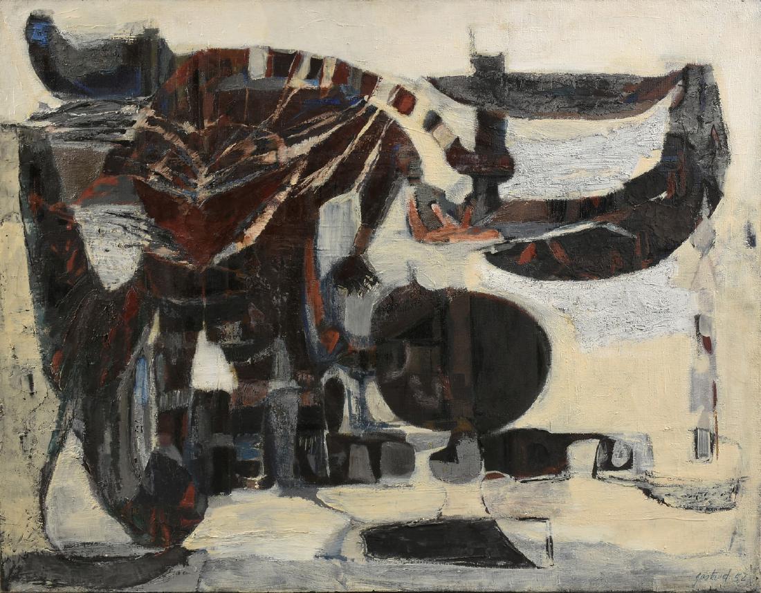 PIERRE GASTAUD (French 1920-2009) A PAINTING, "Abstract (1 of 8)