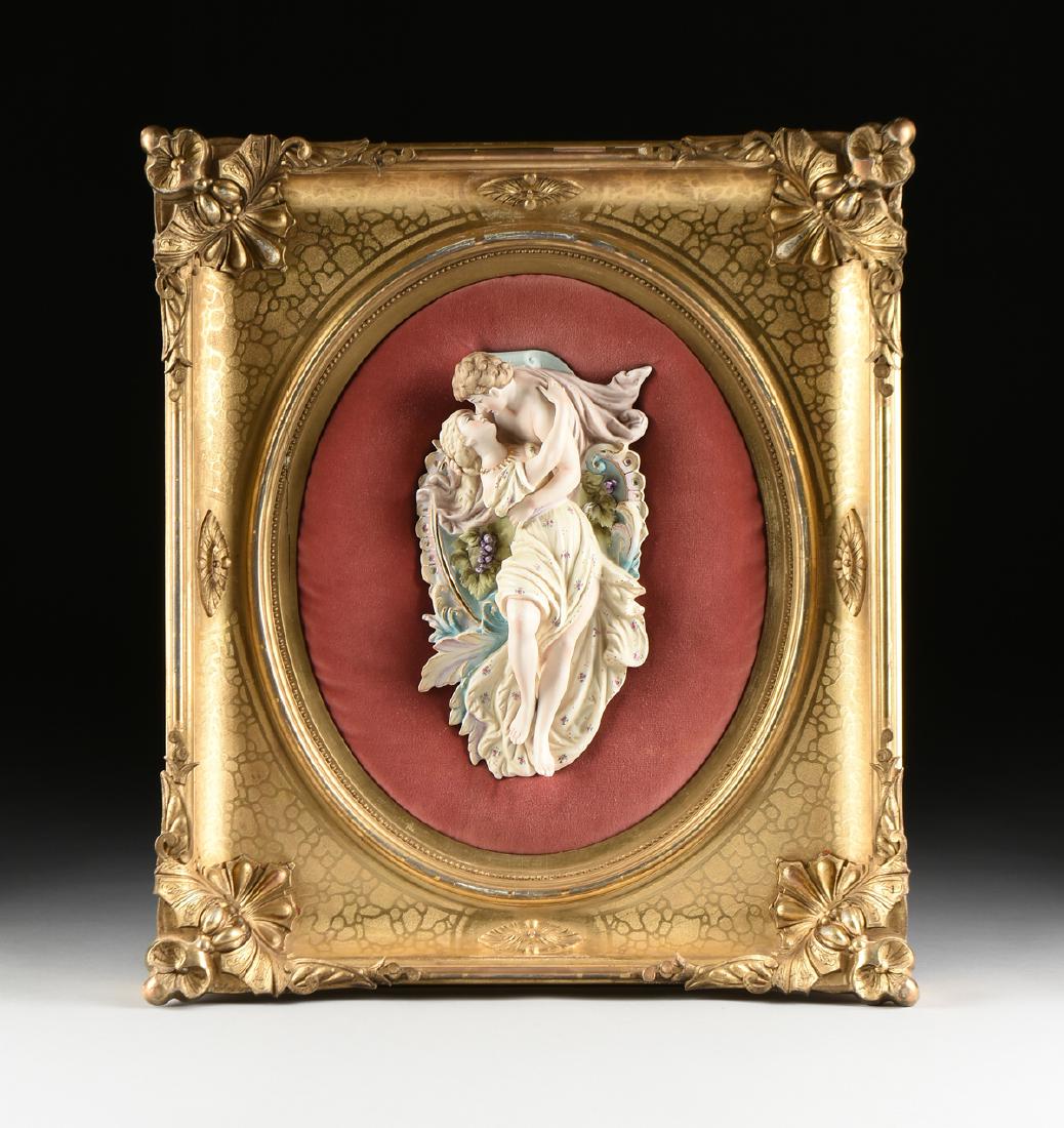 AN ALT. MEISSEN STYLE PARCEL GILT ENAMELED BISQUE (1 of 9)