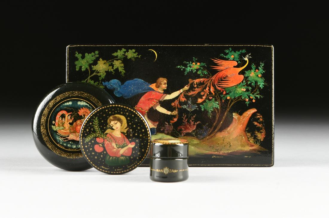 A GROUP OF FOUR RUSSIAN MINIATURE PAINTED BLACK (1 of 9)