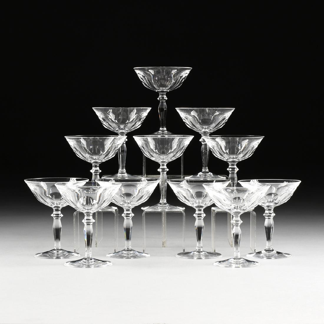 A SET OF TWELVE PEILL & PUTZLER CUT CRYSTAL CHAMPAGNE (1 of 6)