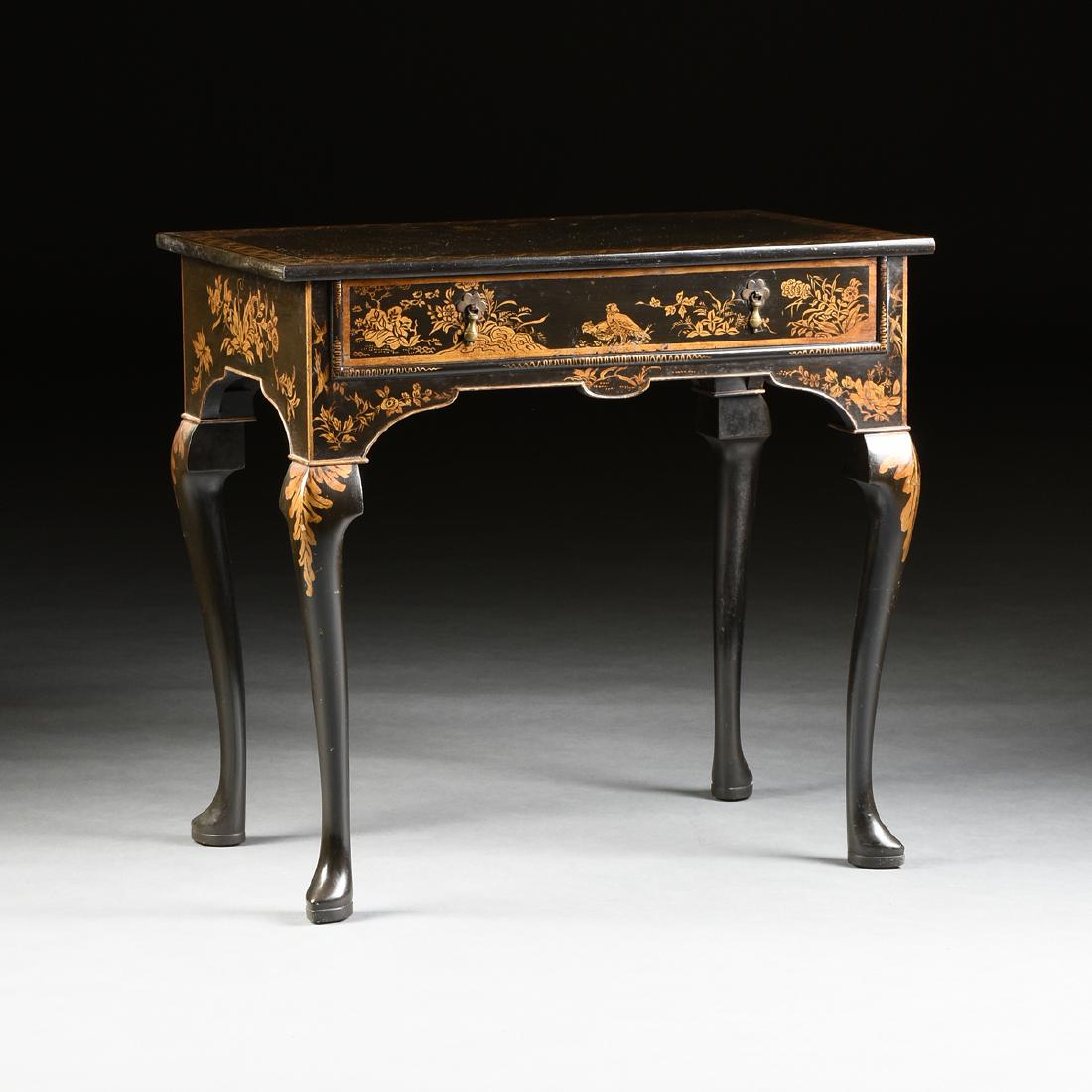 A REGENCY STYLE PARCEL GILT EBONIZED JAPANNED WRITING (1 of 10)