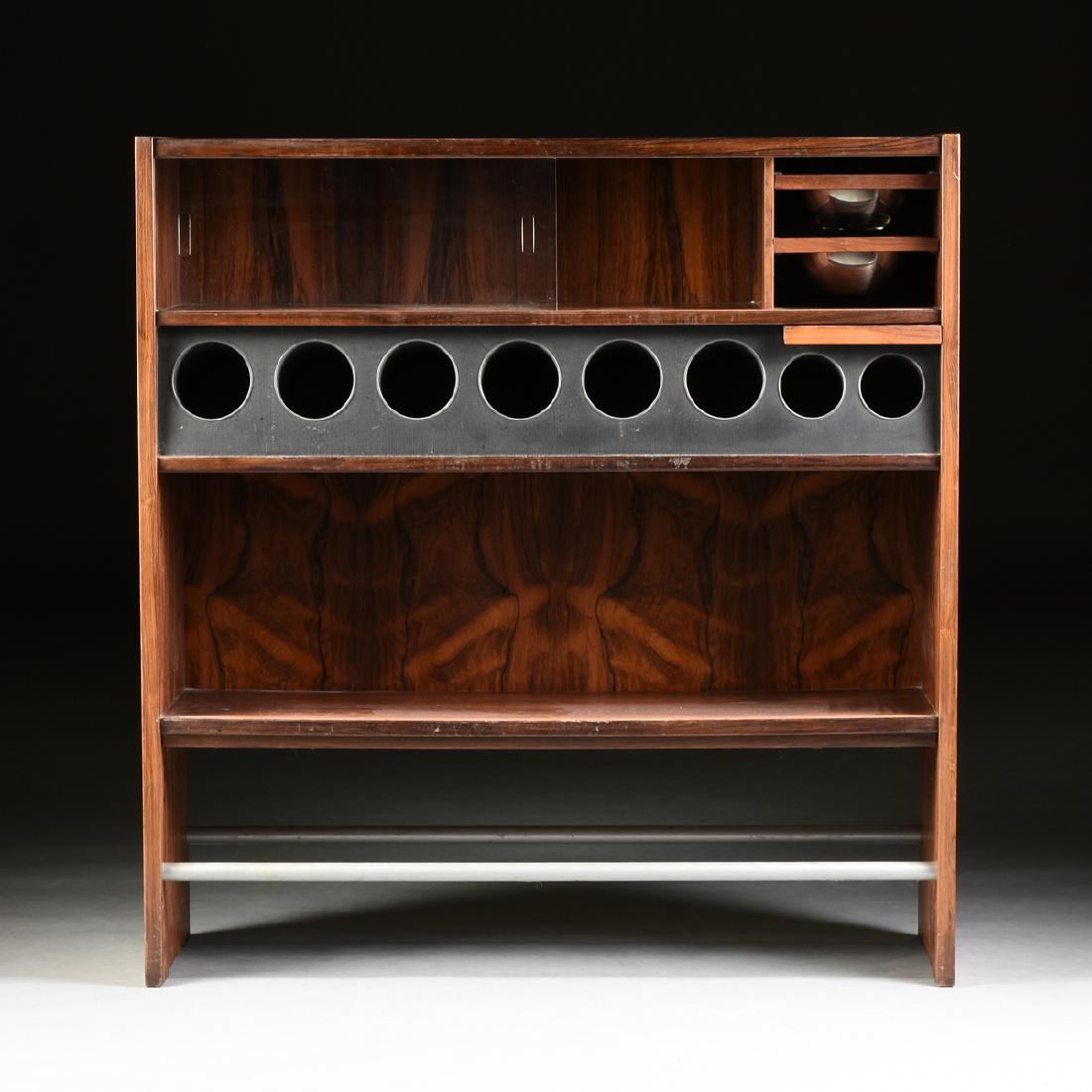 POUL HELTBORG (Danish 20th Century) A ROSEWOOD, GLASS, (1 of 7)