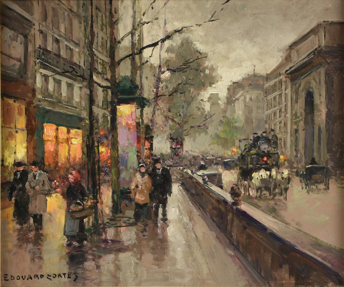 ÉDOUARD CORTÈS (French 1882-1969) A PAINTING, "Port St.: ÉDOUARD CORTÈS (French 1882-1969) A PAINTING, "Port St. Martin," oil on canvas, signed L/L. 18" x 22"