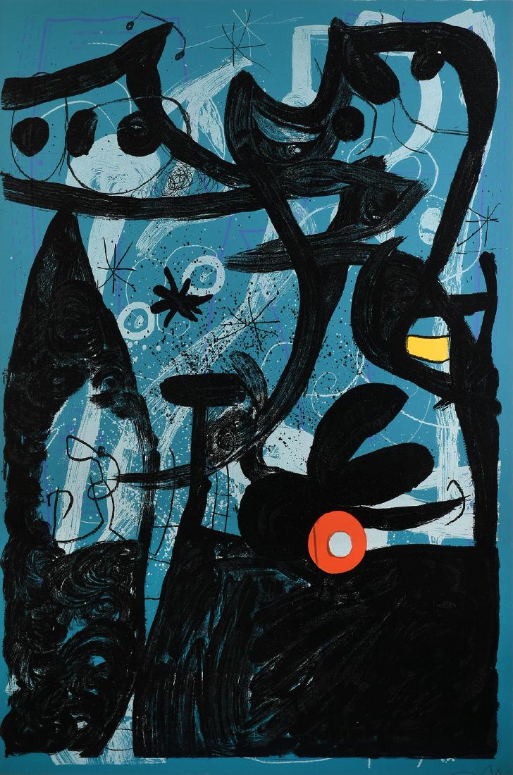 JOAN MIRÓ (Spanish 1893-1983) A LITHOGRAPH, "Blue," (1 of 10)