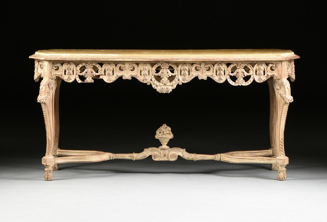 AN ITALIAN ROCOCO STYLE POLYCHROME CONSOLE TABLE, (1 of 9)