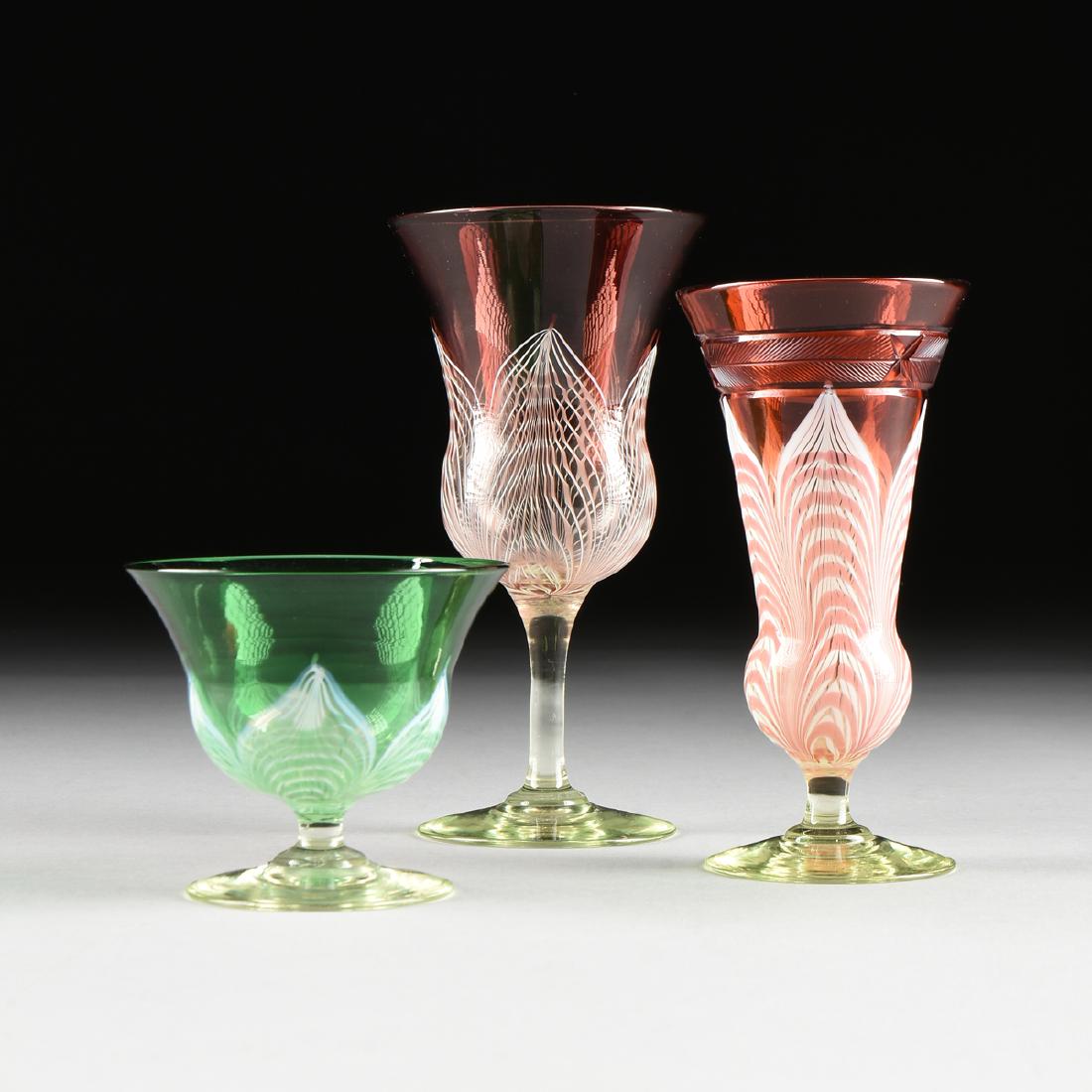 A GROUP OF THREE DURAND "PULLED FEATHER" PATTERN (1 of 12)