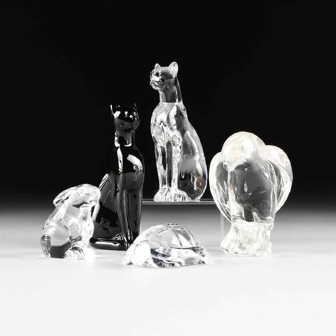 A GROUP OF FOUR BACCARAT CRYSTAL PAPER WEIGHTS, FRANCE, (1 of 17)