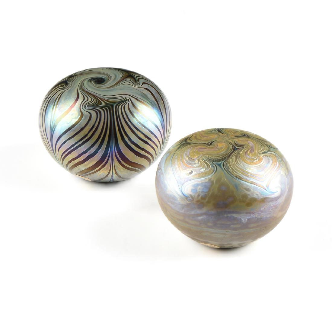 A GROUP OF TWO CRAIG ZWEIFEL IRIDESCENT FREE FORM HAND (1 of 9)