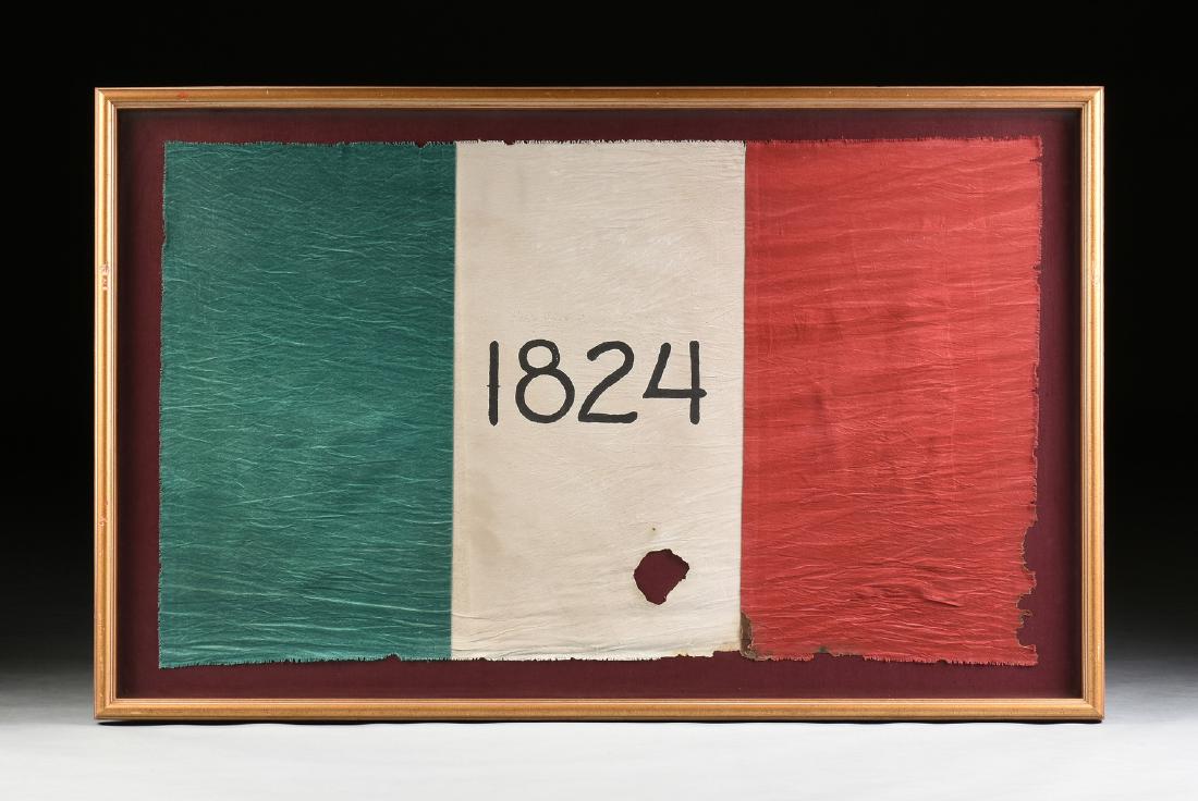 A TEXAS REVOLUTIONARY FLAG, "The Alamo Flag," MODERN,: A TEXAS REVOLUTIONARY FLAG, "The Alamo Flag," MODERN, facsimile of original flag. 51.50" x 30.50"